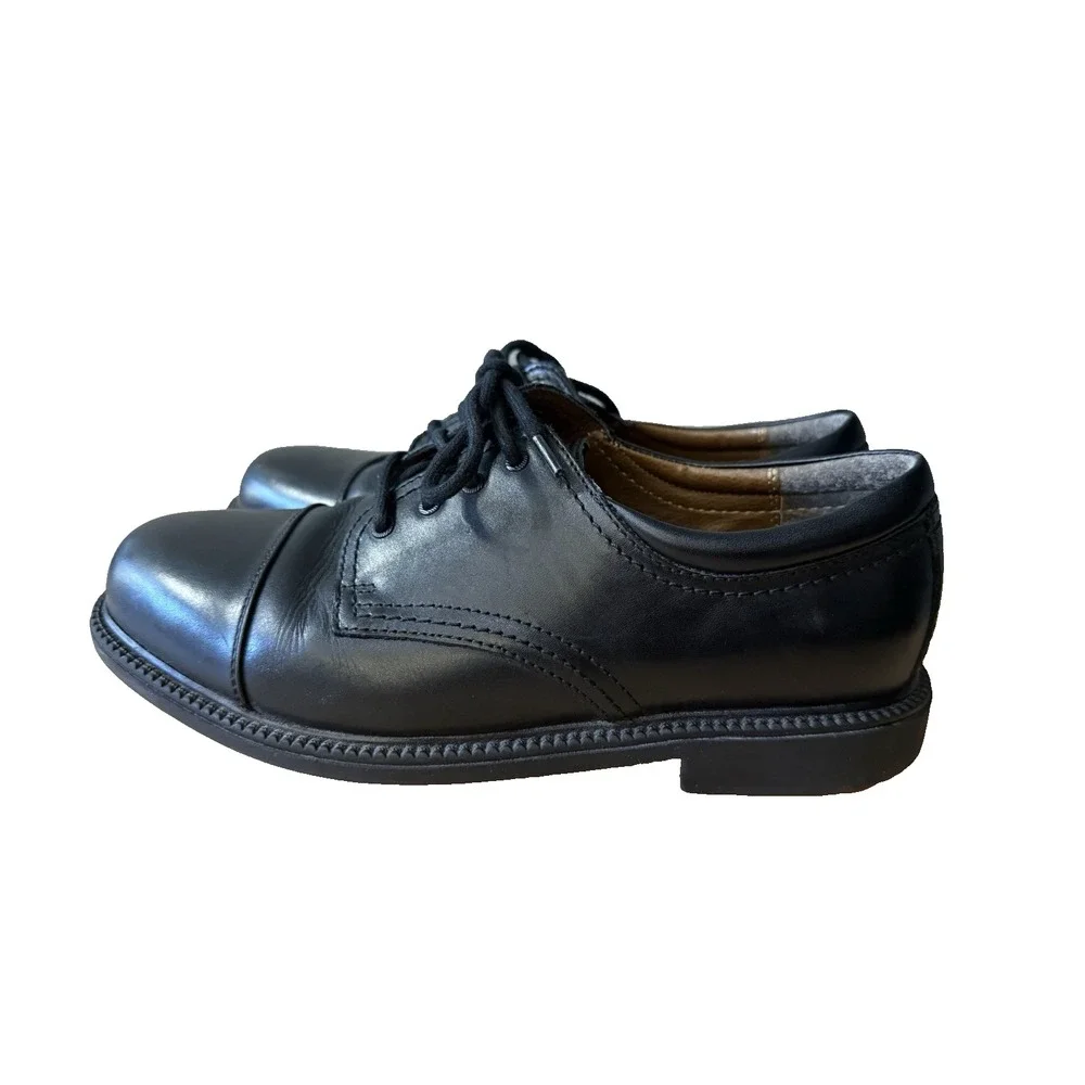 Men's Dockers Black Gordon 90-2214 Cordovan Cap Toe LaceUp Leather Oxford Sz 10W